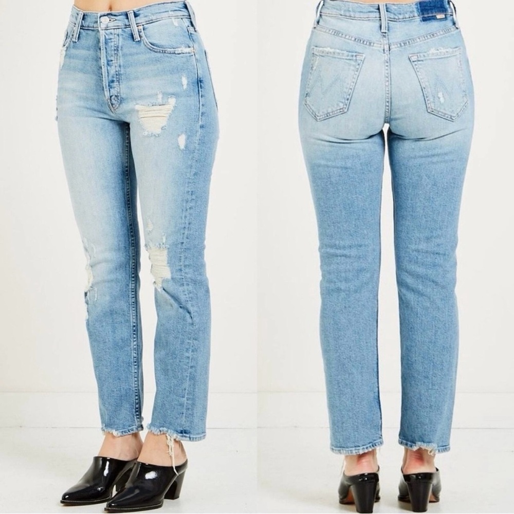 MOTHER Superior Womens The Tomcat Ankle Jeans Quite Contrary Sz 27 Distressed